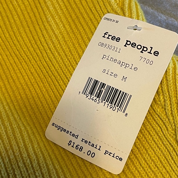 Free People Long Fall Cardigan Yellow/Pineapple sz M - Picture 5 of 6
